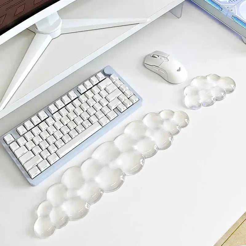 Mouse Pad Wrist Non-slip Silicone Transparent Wrist Rest Support Mat Memory Wrist Mouse Pad Computer Laptop Keyboard Mat