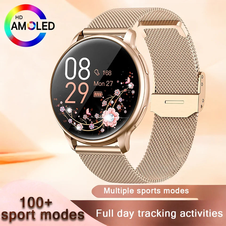 Feminine 1.39'' HD Smart Watch with Menstrual Cycle Tracker Heart Rate & Sleep Monitor IP67 Waterproof Fitness for Women