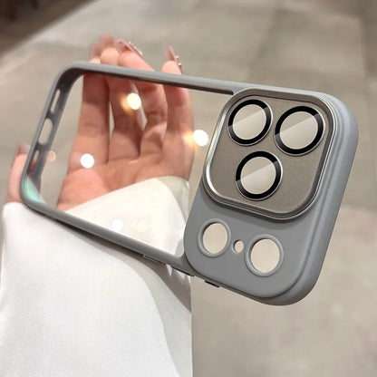 Luxury Hard Acrylic Transparent Case for iPhone 17 Air 13 14 15 16 17 Pro Max Plus 12 11 Lens Film Protection Shockproof