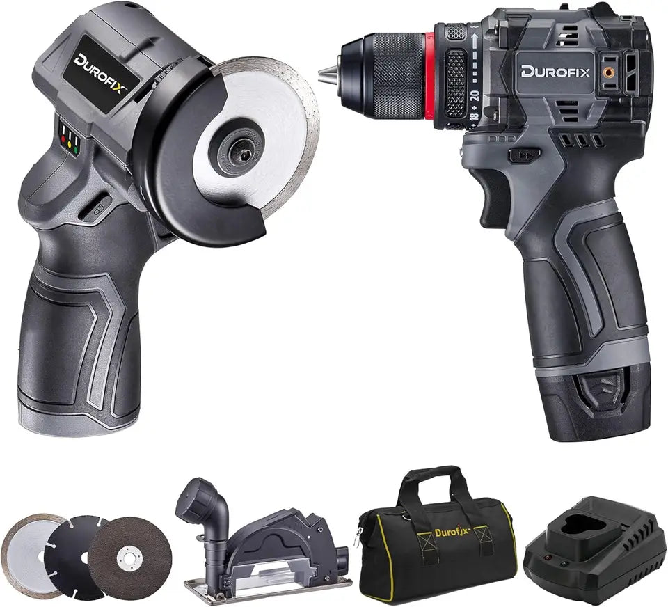 G12 Series 12V Cordless Combo Kit – 3/8" Hammer Drill & Cut-Off Tool