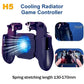 H5 Mobile Phone 4 Fingers Gamepad Controller with Cooling Fan Radiator L1R1 Trigger Joystick for iPhone Android PUBG Game Handle