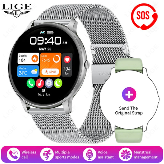 LIGE Smart Watch Women Men Bluetooth Call Sports Fitness Heart Rate Health Monitor Ladies For Android iOS
