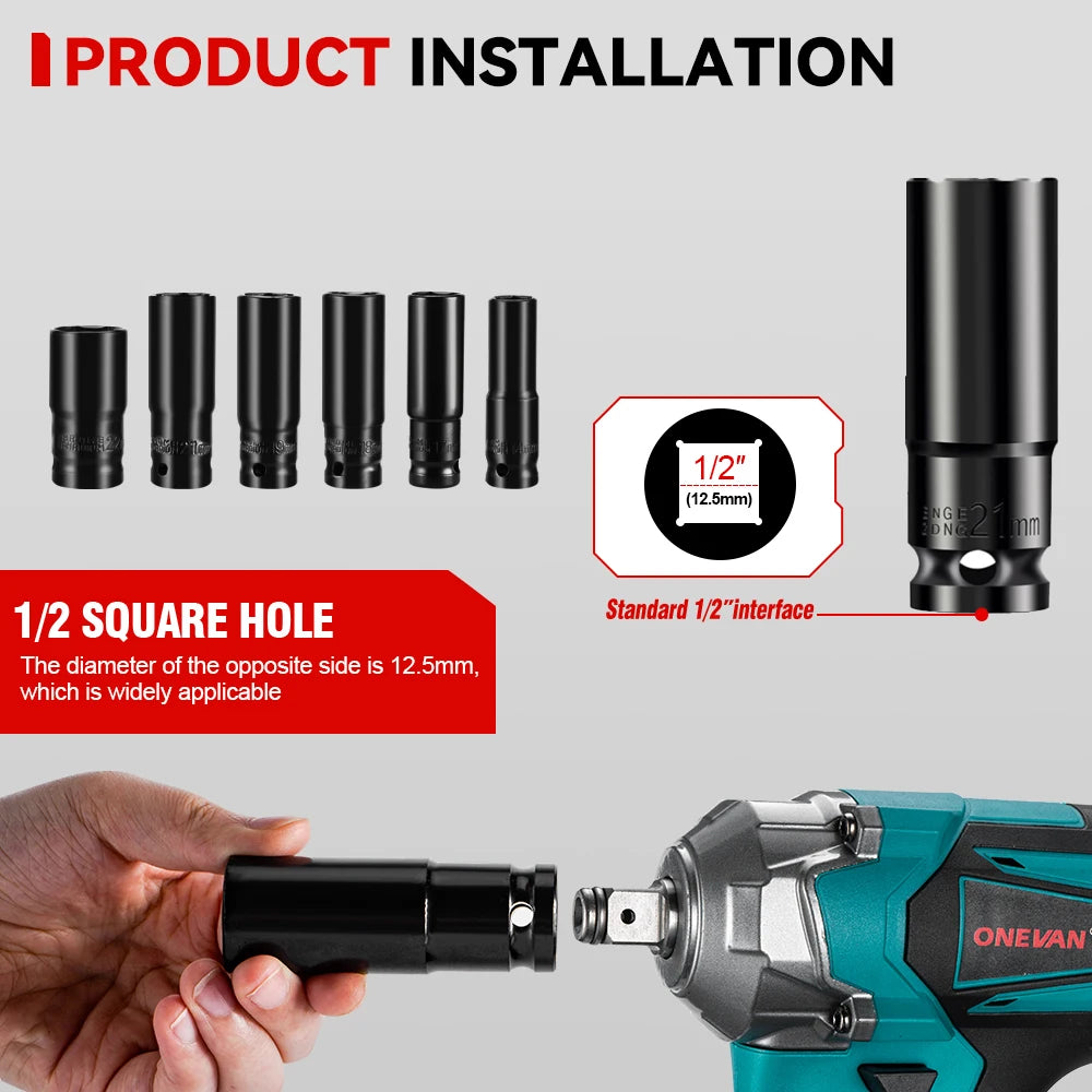 1200N.M Brushless Cordless Impact Wrench for Makita 18V Battery