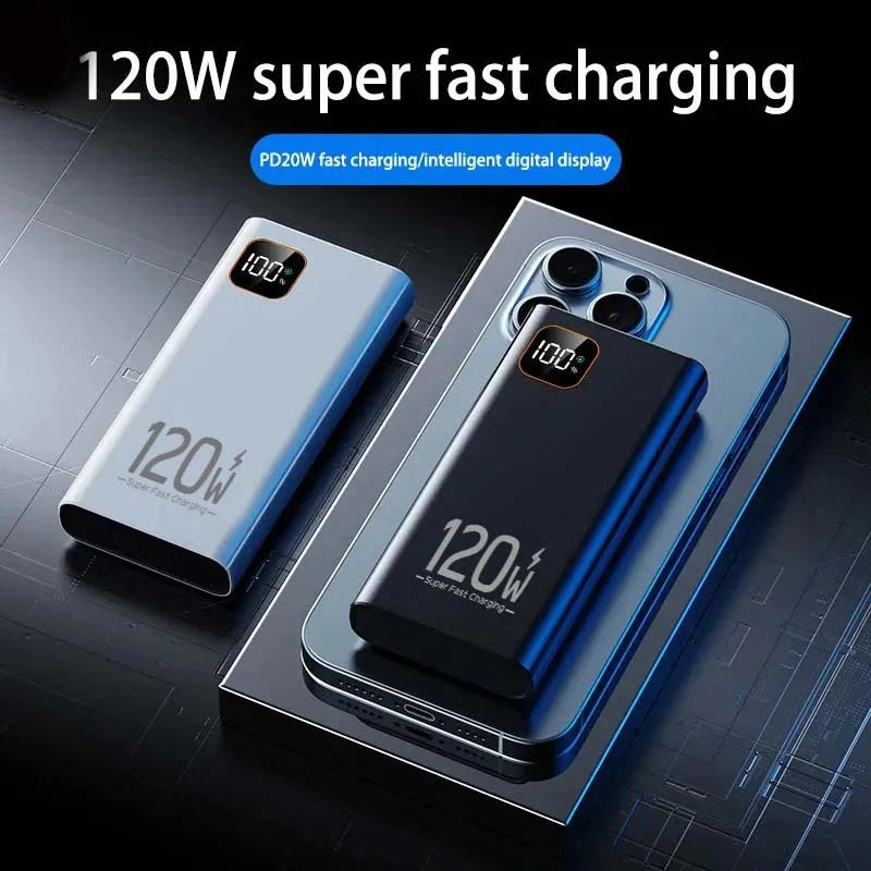 100000mAh High Capacity Power Bank 140W Super Fast Charging  Portable Battery For iPhone Samsung Huawei Xiaomi