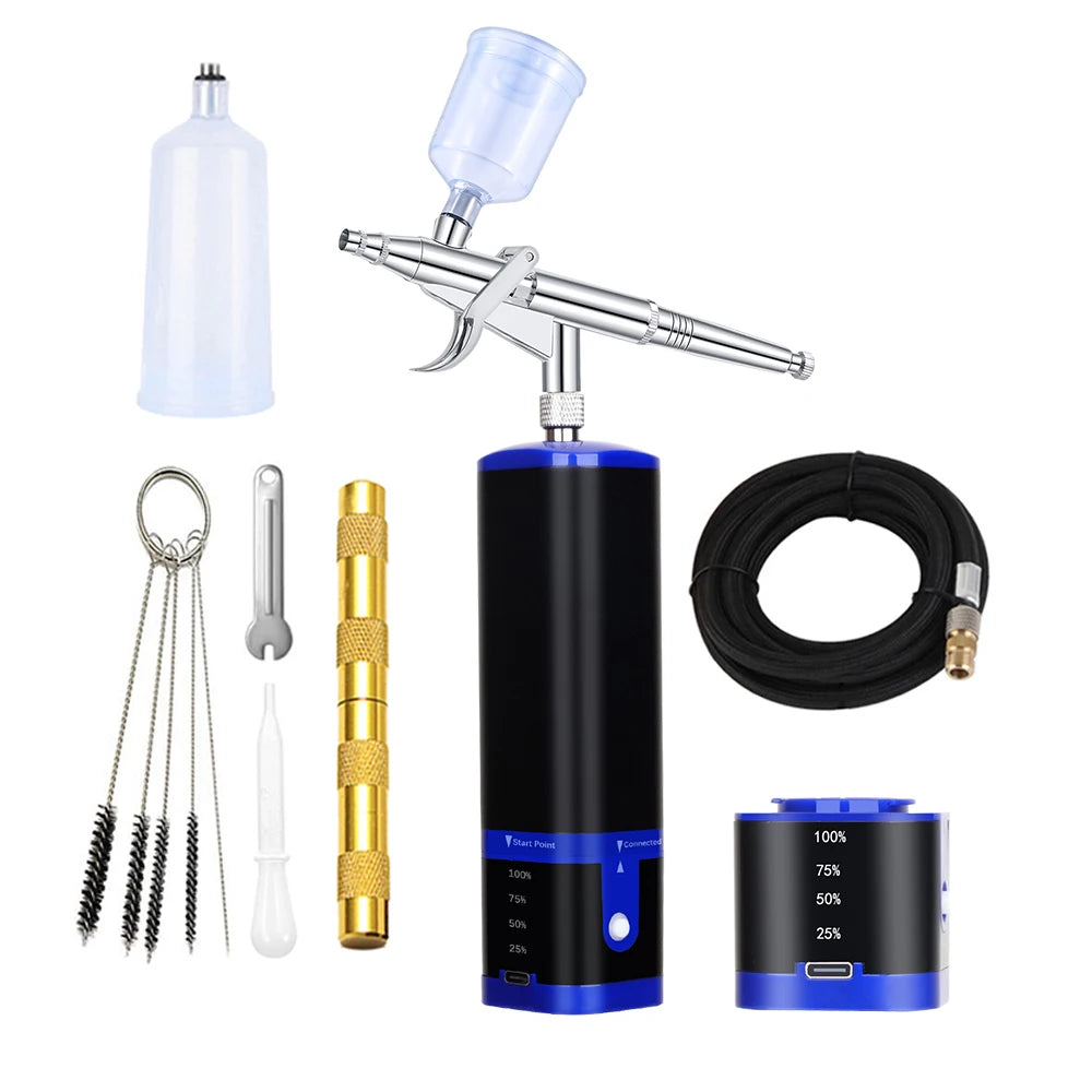 TM100-116W Mini Airbrush Kit with Compressor – for Cake, Tattoo & Crafts