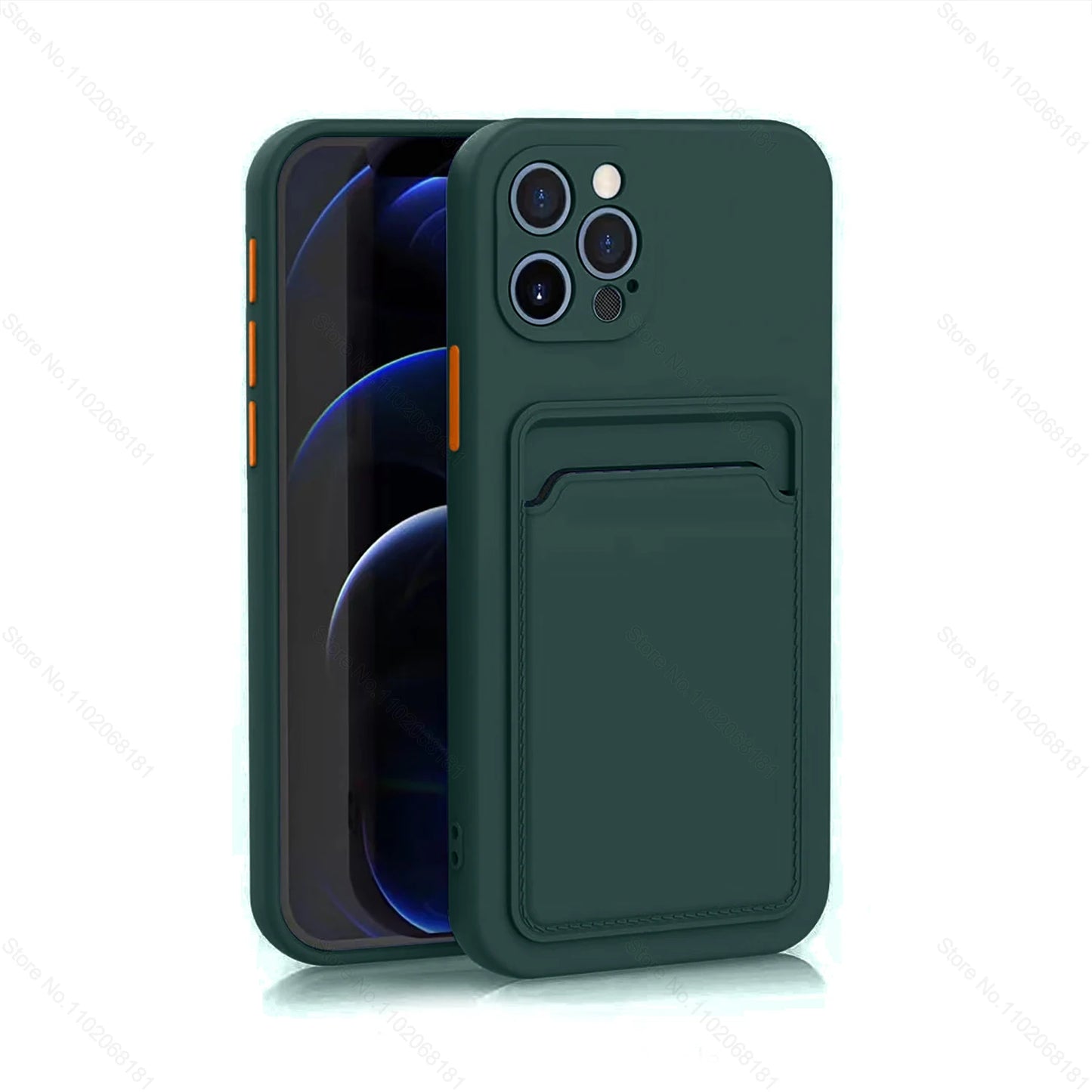 Luxury Silicone Card Holder Wallet Case For iPhone 15 14 13 12 11 Pro Max Plus Shockproof Phone Slot Cover Accessories