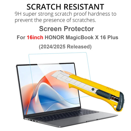 For 16Inch HONOR MagicBook X16 Plus 2024 2025 Screen Protector Scratch-proof Clear 0.3MM HD 9H NoteBook