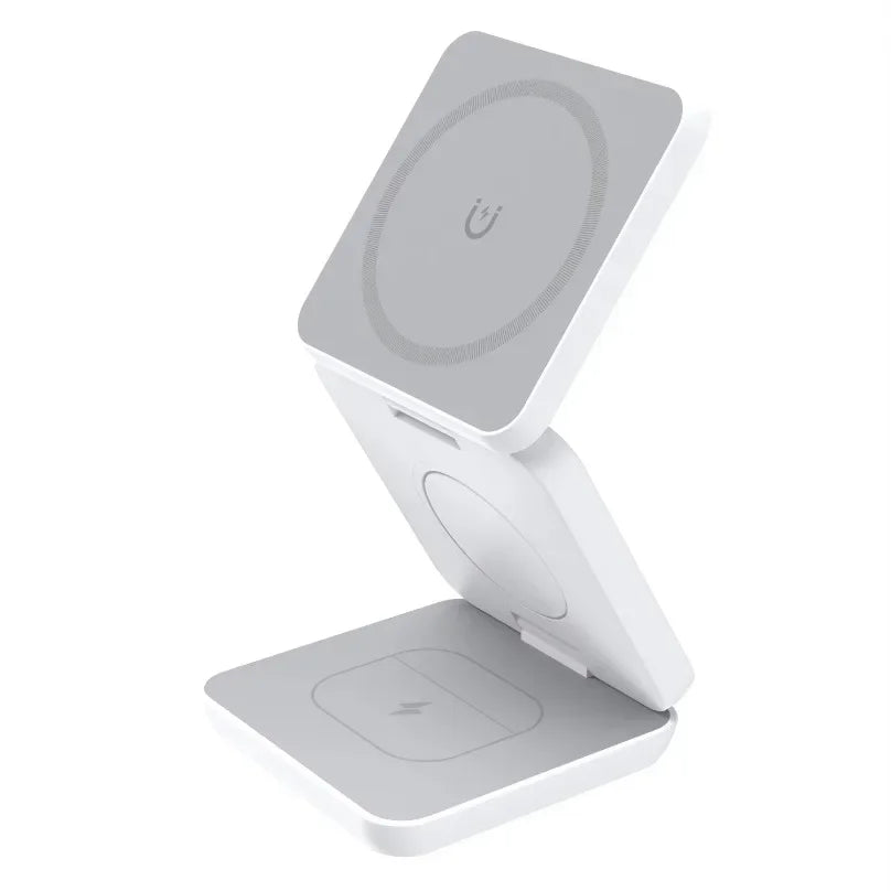Foldable 3 In 1 Wireless Charging Station For iPhone 15 14 13 12 AirPods 3/2 iWatch 9 8 7 for Samsung Galaxy Magnetic Charger