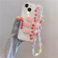 Korean 3D Bear Hang Phone Chain Lanyard Clear Soft Phone Case For iPhone 17 Air 16 15 14 Pro Max 11 13 12 Mini Plus Cute Cover