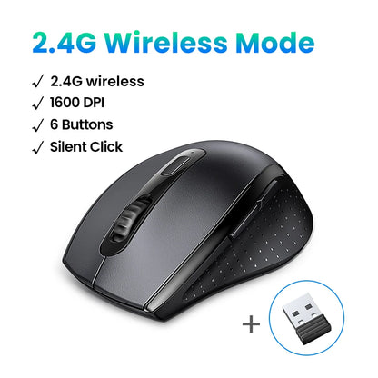 UGREEN 2.4GHz Wireless Mouse – Silent Click, 1600DPI, USB Receiver for PC, Laptop & MacBook