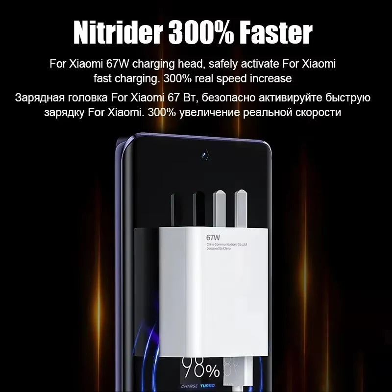 Xiaomi 67W USB Fast Charger for Xiaomi 14 13 12 11 10 Ultra Redmi Note 12T 13 Pro Turbo Quick Type C USB Cable