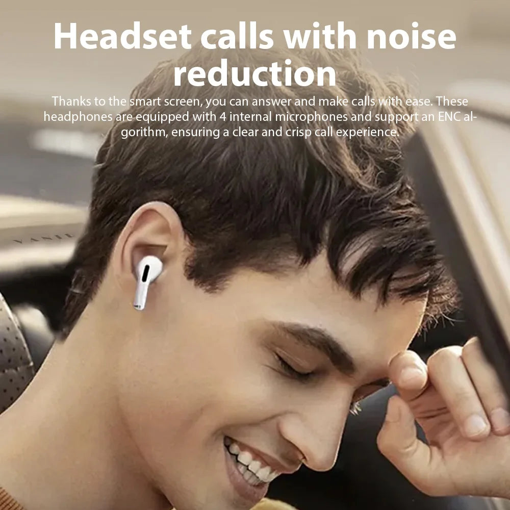 New Wireless Bluetooth Earphones A9pro In-Ear Noise-Cancelling Headphones with Smart Screen Ultra-Long Battery Life Sport Earbud