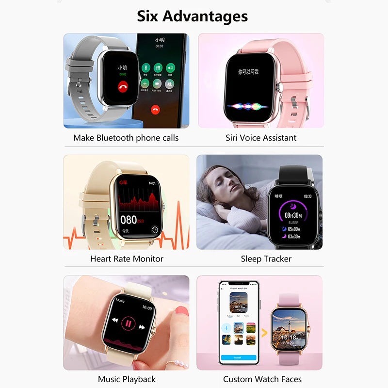 1.83'' Sports Smart Watch Fitness Clock Health Monitor Waterproof Wireless Call for Men Women IOS Xiaomi 2025