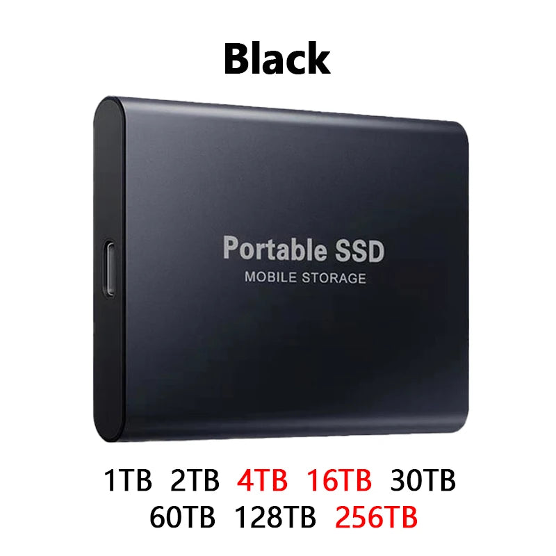 Portable SSD External Hard Drive – 1TB/2TB High-Speed USB 3.1 for PC, Mac & Laptops