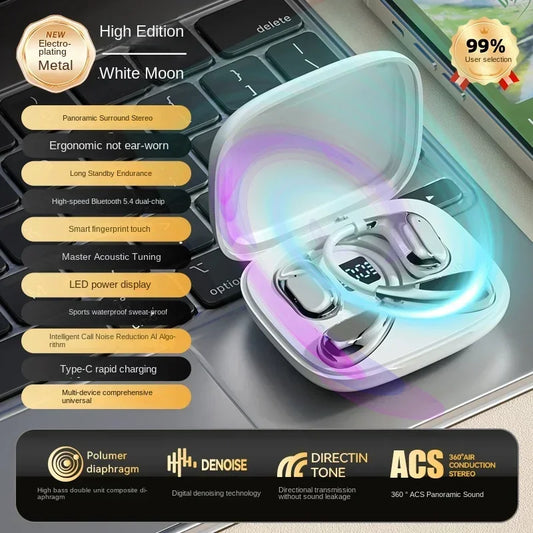 SW-016 Wireless Earphones HiFi Stereo Display Long Standby Touch Earhook Bluetooth Low Latency Gaming