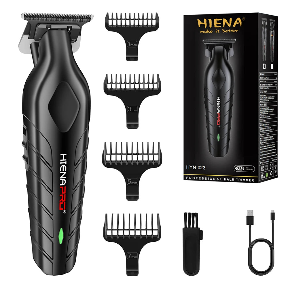 HIENA 212 Professional Hair Clipper – Metal Cordless Electric Trimmer with LCD Display