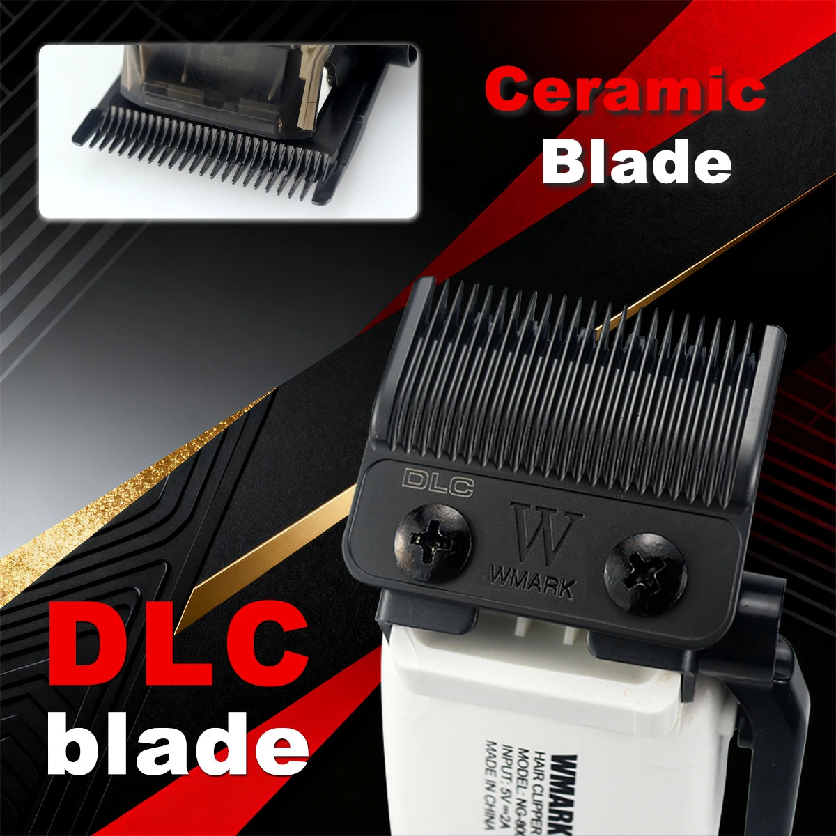 WMARK NG-8004 Hair Clipper – 2025 Brushless Motor, DLC Blade, Wireless Charging