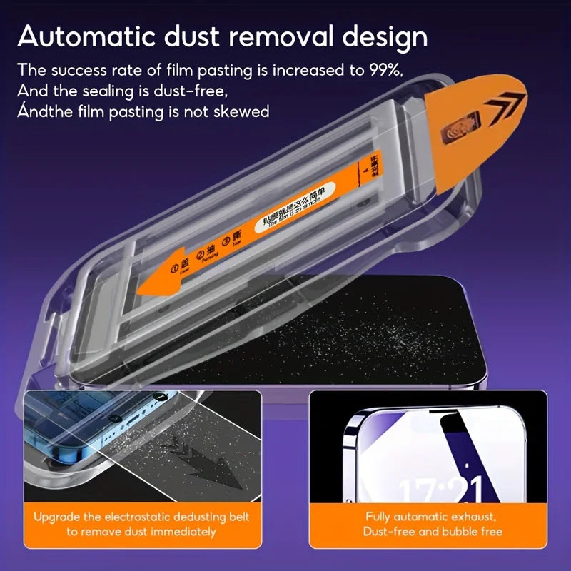 Tempered Glass Screen Protector For iPhone 16 15 14 13 12 11 17 Pro Max 16e Protective Film iPhone16 Pro Max XR X XS 7 8 16Plus