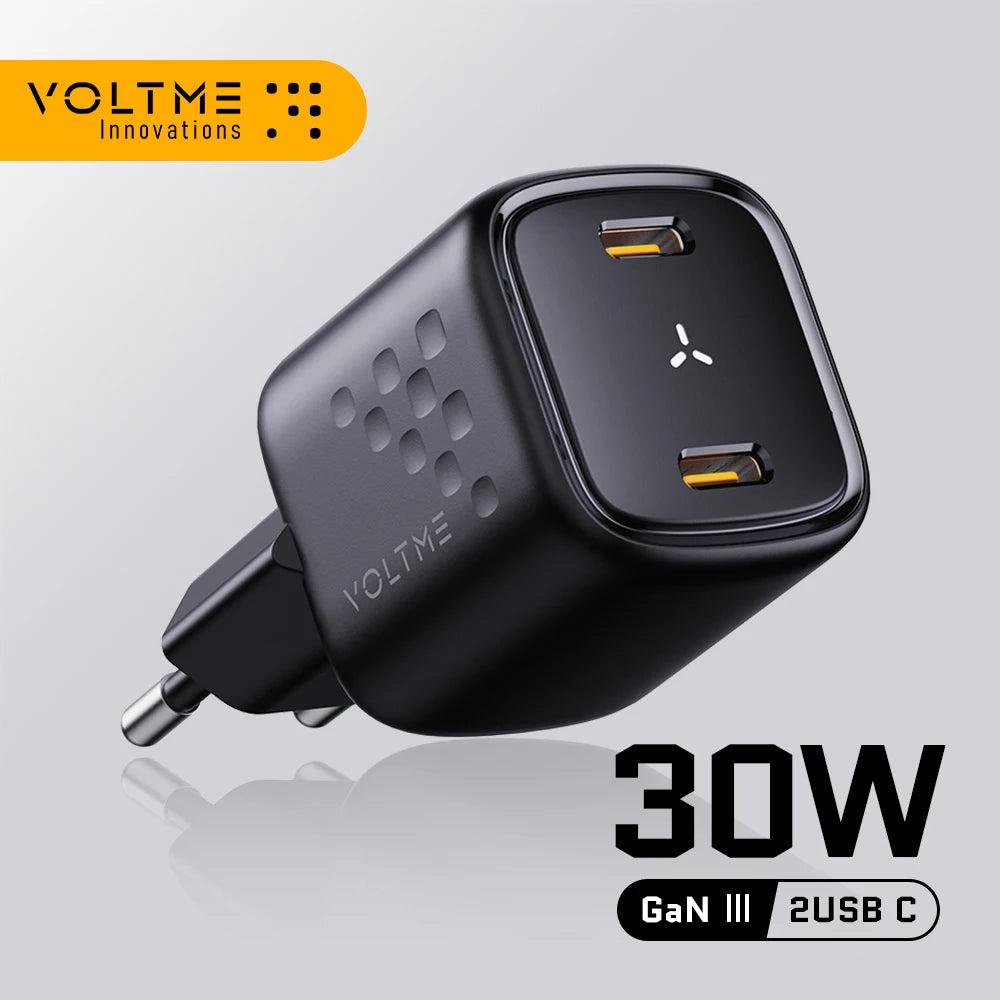 VOLTME 30W GaN Ⅲ USB charger fast High speed type c Portable Phone for iphone 15 pro max xiaomi samsung