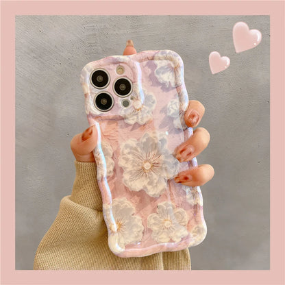 Luxury Laser Flowers Glitter iPhone Case For iPhone 17 Air 16 Pro Max 15 14 13 12 11 Plus Fashion Soft Silicone Shockproof