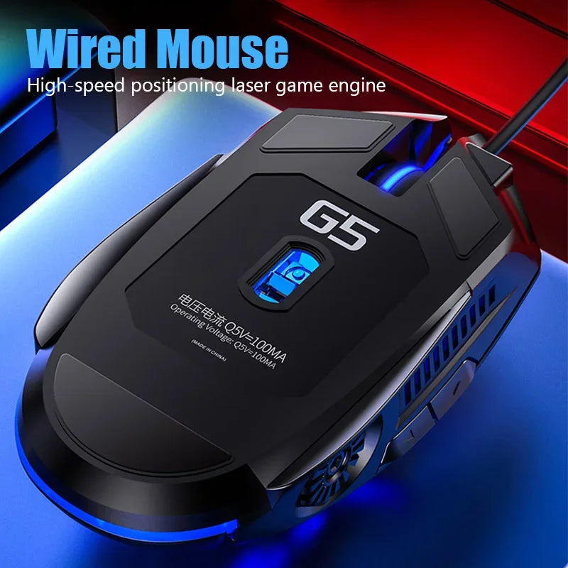 Original G5 Wired Mouse Backlit High Precision 6-Button Macro Programming Gaming Mechanical Mouse