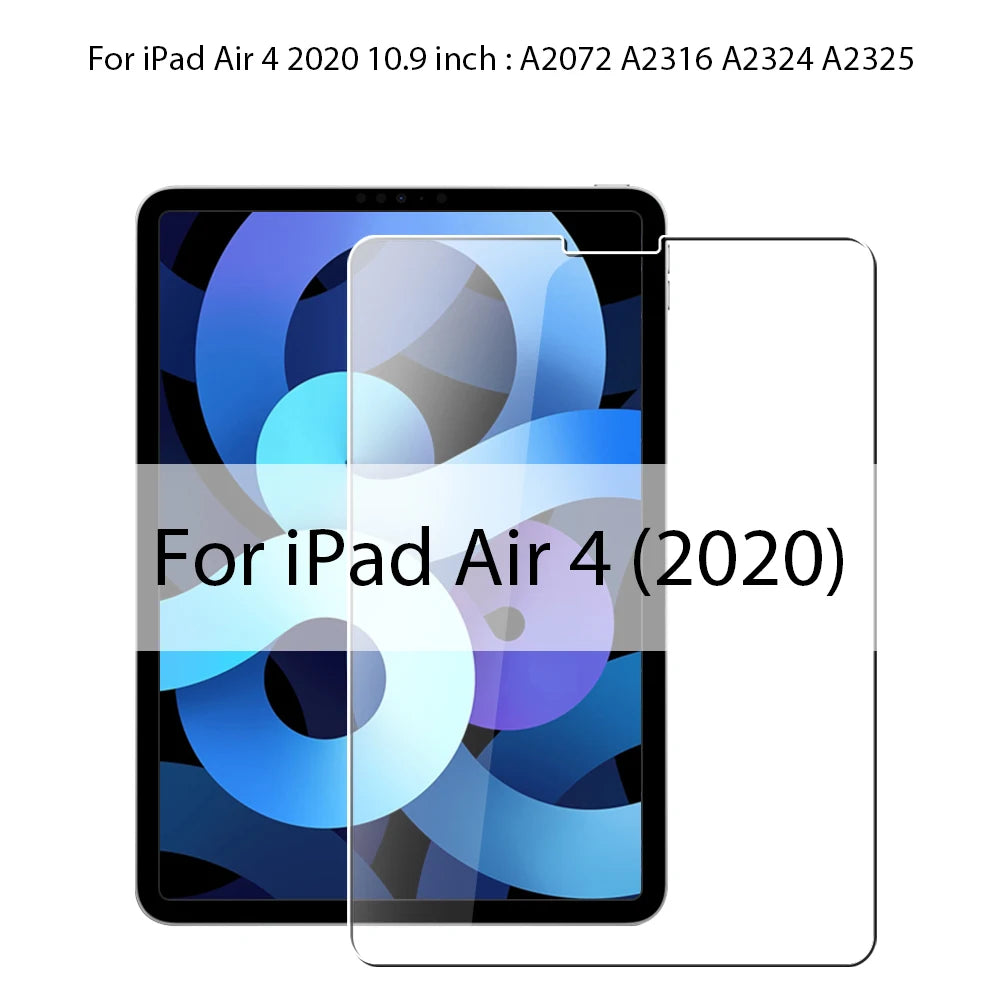 For Ipad A16 10 9 9th 10th Generation Pro 13 M4 12.9 Tempered Glass Screen Protector For Ipad Air 11 M2 M3 5 4 3 2 Mini 6 7 Film