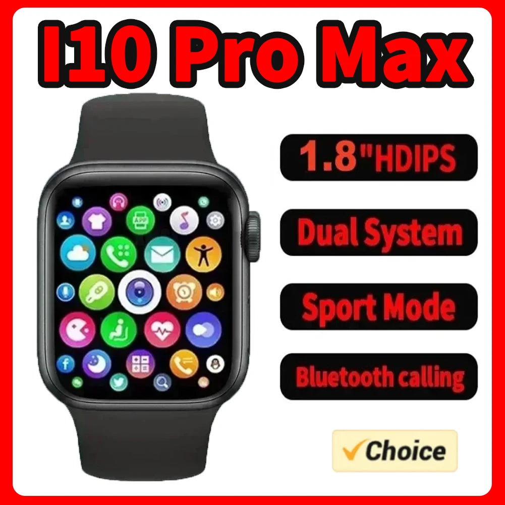 Smart Watch I10 Pro Max Metal Strap Sport Fitness Tracker Custom Dial  Apple Phone For Android IOS