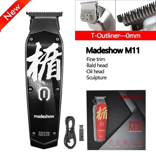 Madeshow M10/M11 Professional Hair Clipper – Titanium Ceramic Blade, 7000RPM Salon Trimmer