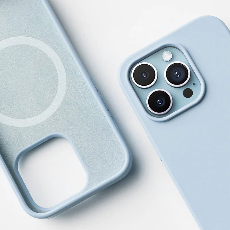 For Apple iPhone 16 15 14 13 Pro Max Plus For Magsafe Luxury Magnetic Liquid Silicone Case Shockproof Wireless Charge Soft