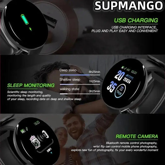 Real Stepcount Smart Watch Multi Function Step Connected For Men And Women Suitable For And Android