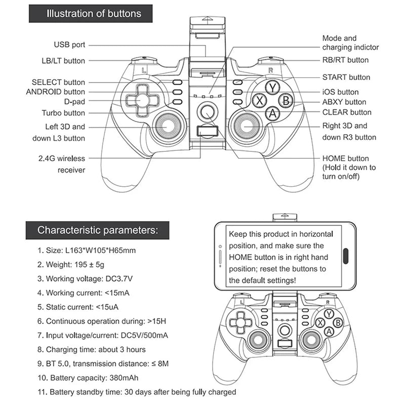 Cell Bluetooth Gamepad for Android, PS4/PS3, Nintendo Switch & PC – PUBG Mobile Joystick Controller
