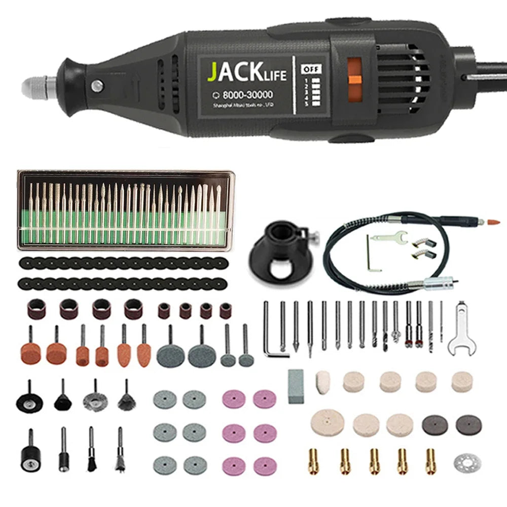 JANGKLIFE Electric Mini Drill & Die Grinder – 110V/220V Engraver & Polisher with Rotary Tool Set Kit for 3000/4000