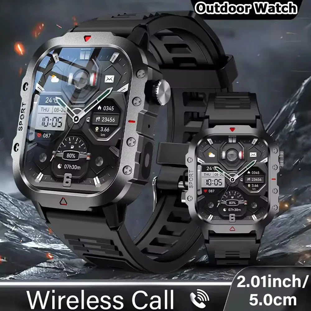 Military GPS Smart Watches For Flashlight Waterproof Outdoor Sport Tracker Bluetooth Call Man Women 2025 Pk h12