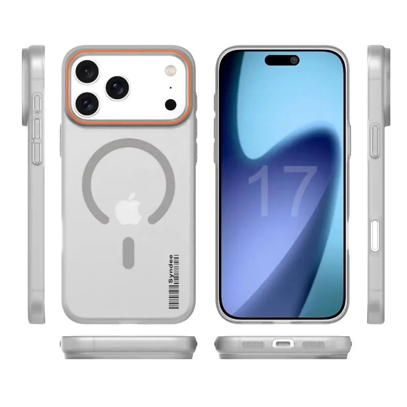 Popular Candy Colour PC Frosted Magnetic Charging Phone Case For IPhone 17 Air Pro Max Anti-Drop Translucent Matte Protect