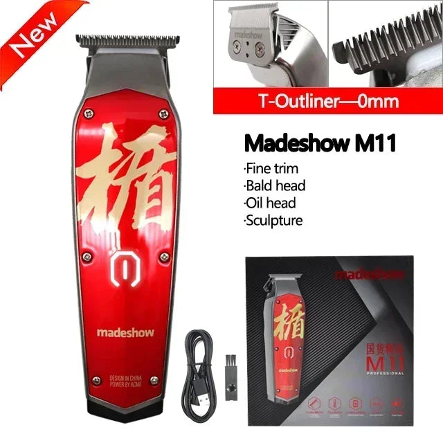 Madeshow M10/M11 Professional Hair Clipper – Titanium Ceramic Blade, 7000RPM Salon Trimmer