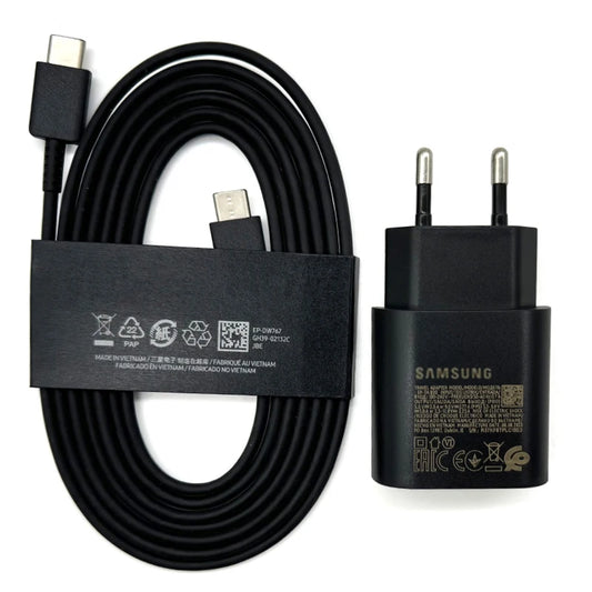Samsung S23 USB Type C Super Fast Charger PD 25W Charge EU Power 1.8m Cable For Galaxy Note10 S22 S20 S24 Plus S21FE A54