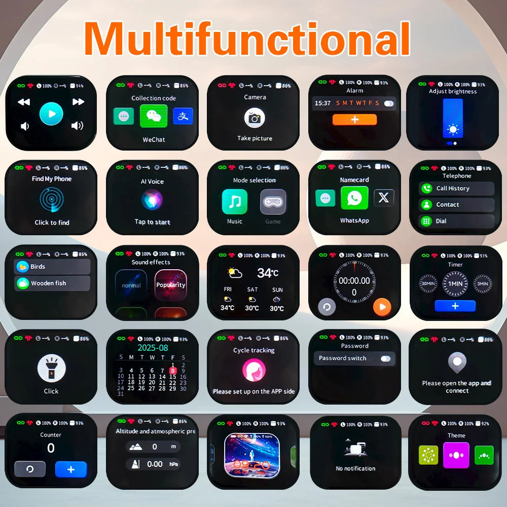 ERAZER Original LCD Touch Screen Bluetooth earphone ANC noise cancelling wireless Headphone waterproof earbuds HD stereo Headset