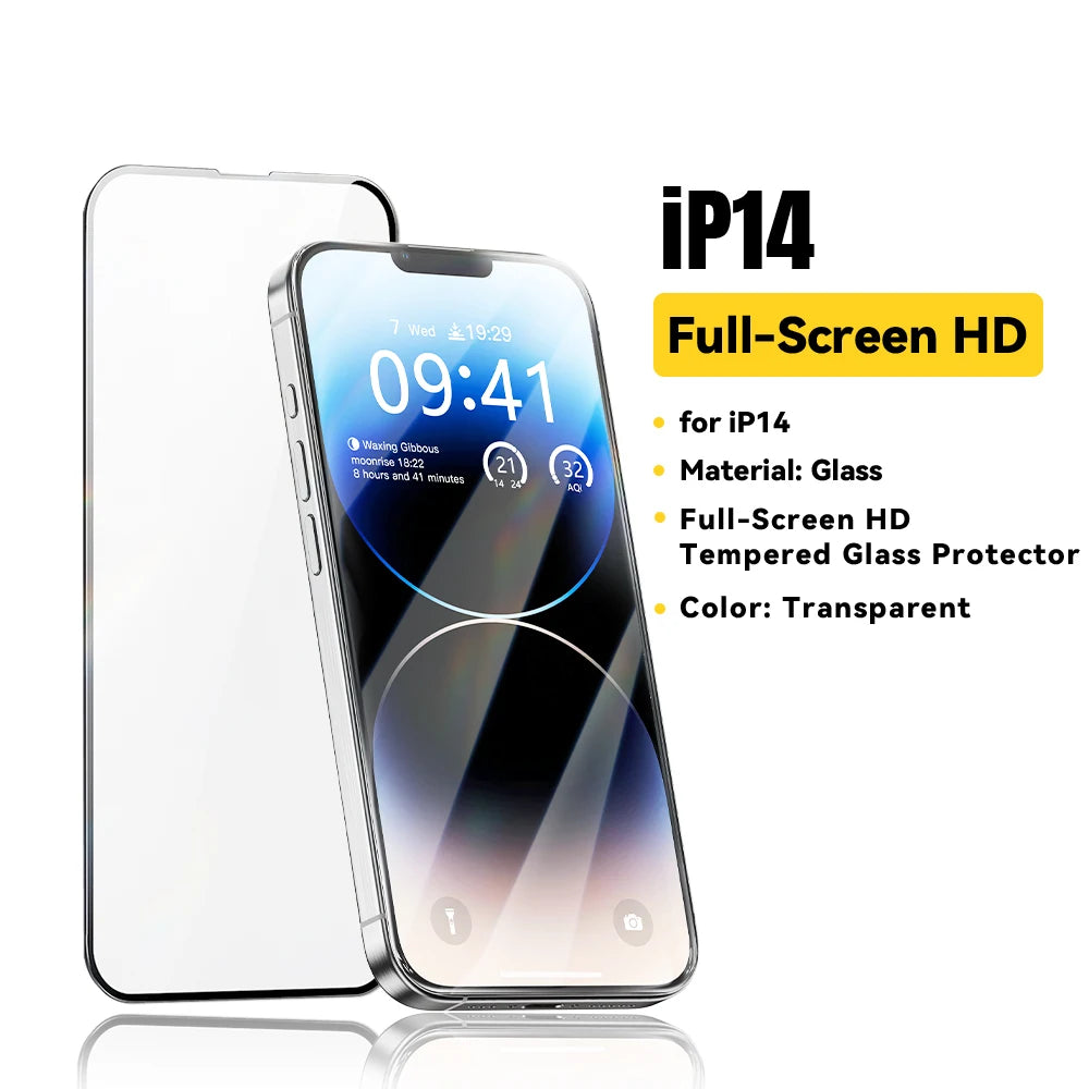 Essager Screen Protector for iPhone 16 15 14 13 Pro Max Plus 2Pcs HD Drop-proof And Dust-proof Tempered Glass Film Transparent