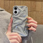 Luxury Electroplate Silvery 3D Wrinkle Phone Case For iphone 17 Air 16 15 14 Plus 13 11 12 Pro Max Water Ripple Shockproof Cover