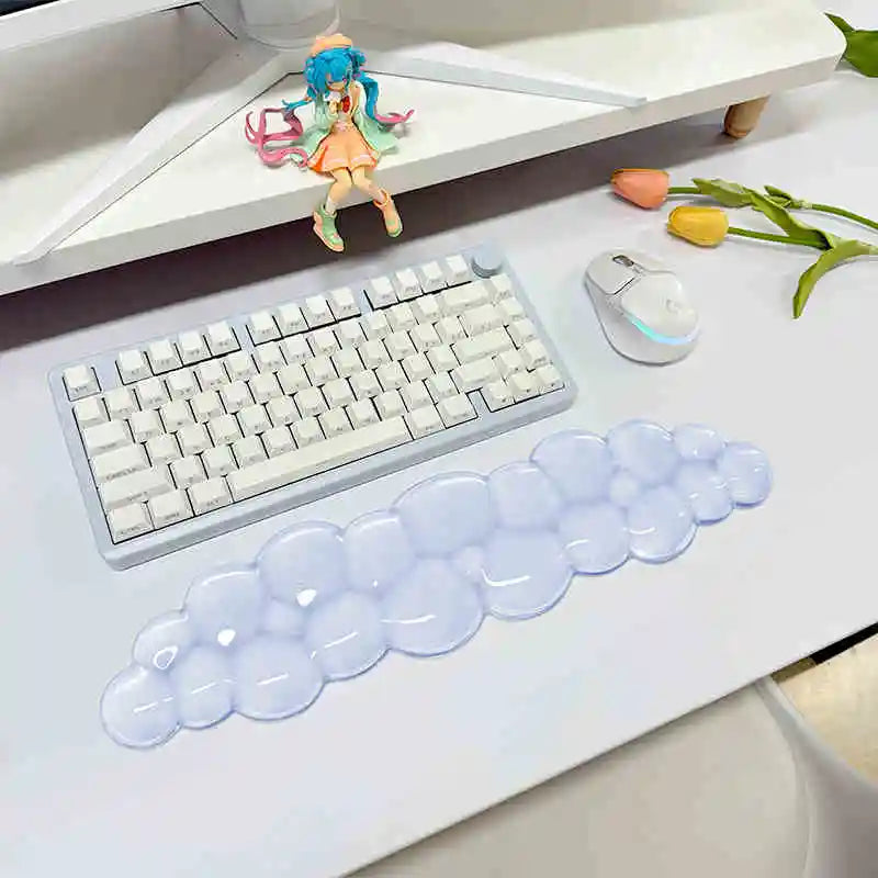 Mouse Pad Wrist Non-slip Silicone Transparent Wrist Rest Support Mat Memory Wrist Mouse Pad Computer Laptop Keyboard Mat