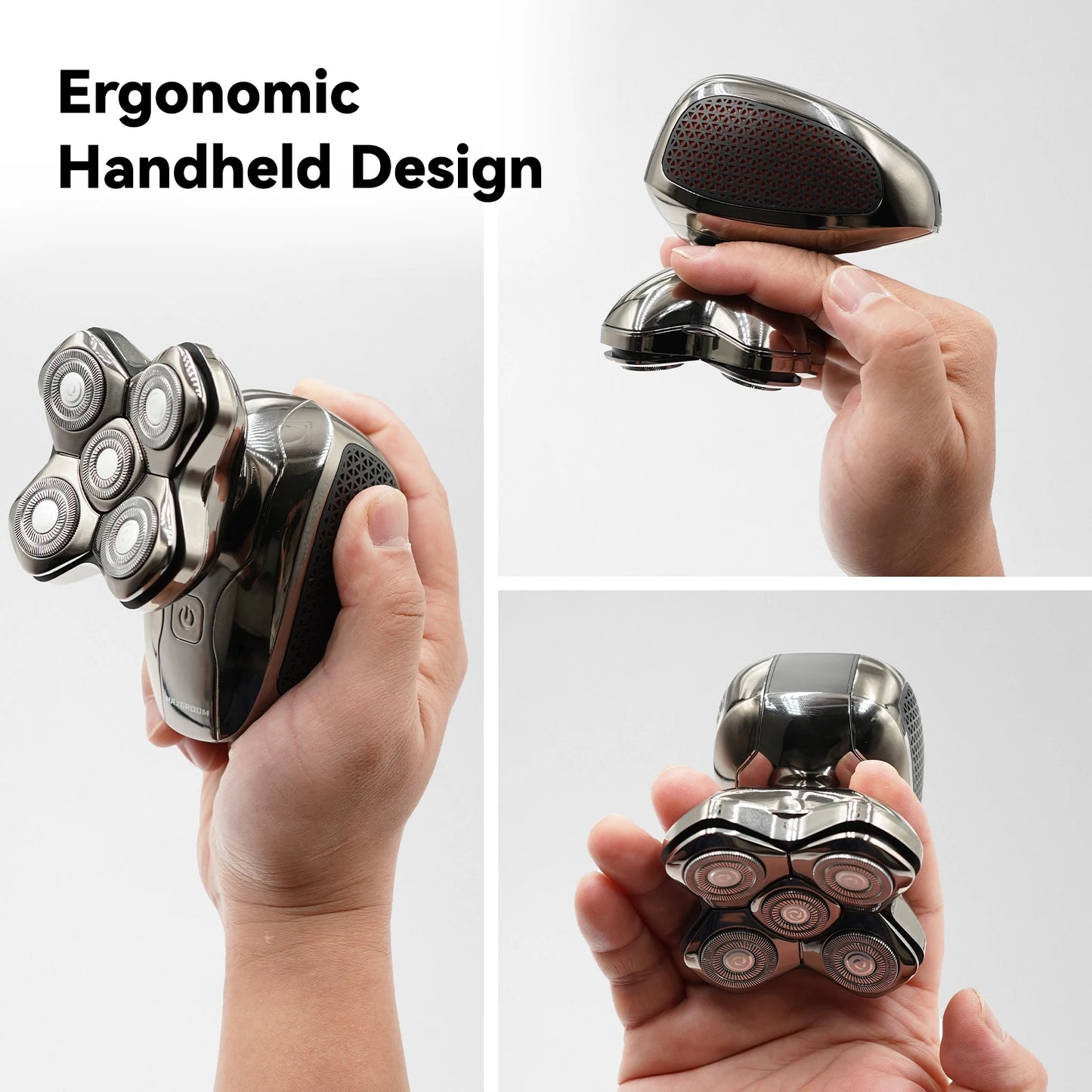 MAXGROOM 5D Electric Head Shaver – Magnetic Floating Blade, USB Rechargeable Waterproof Razor