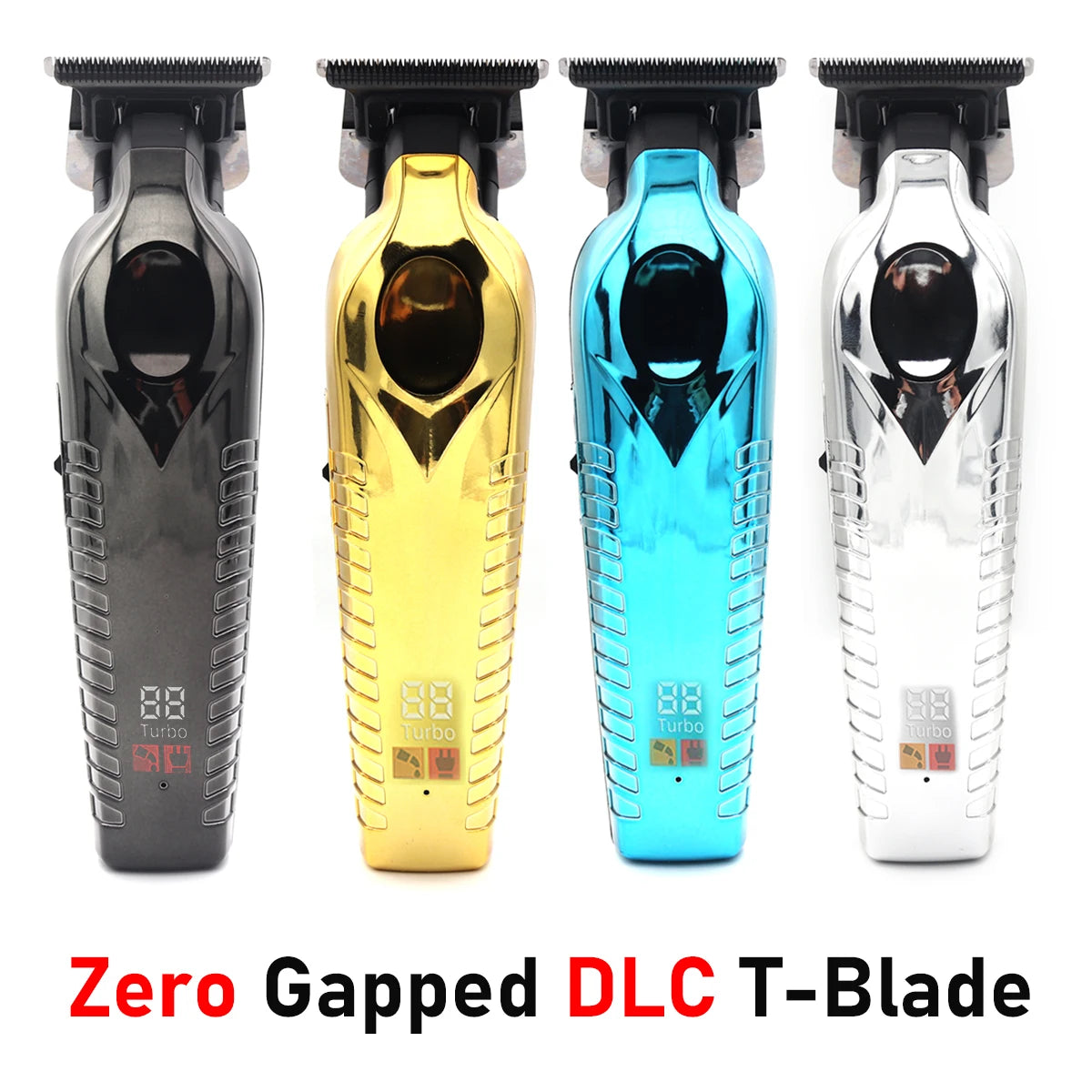 Zero Gapped Hair Trimmer – DLC T-Blade, LED Display, Low Noise, Cordless