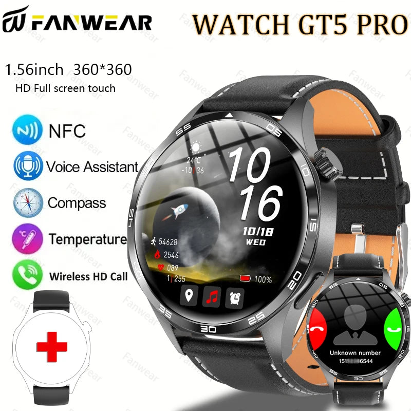 For Huawei WATCH GT5pro 2025 new men's watch Bluetooth call AI voice 100+ sports mode ip68 waterproof heart rate monitoring NFC