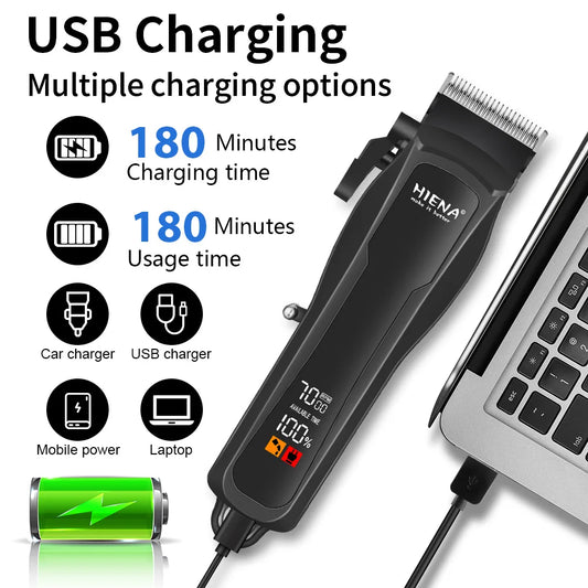 Professional Hair & Beard Trimmer – Cordless, Rechargeable Grooming Kit