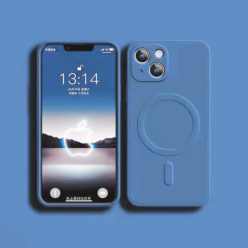 Magsafe Magnetic Wireless Charging Soft Liquid Silicone Phone Case For IPhone 16 Pro Max 14 13 12 11 15 Pro Max Mini Back