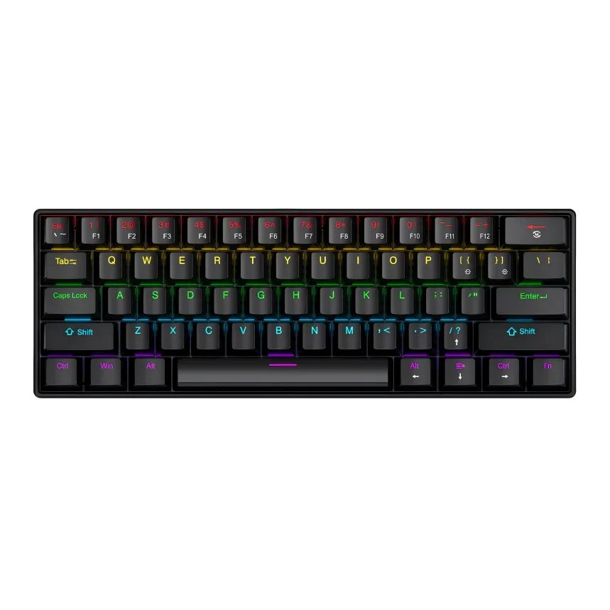 APAYADO K61 Wired 60% Mechanical Keyboard – RGB Backlit, Phantom Switches, Compact Gaming