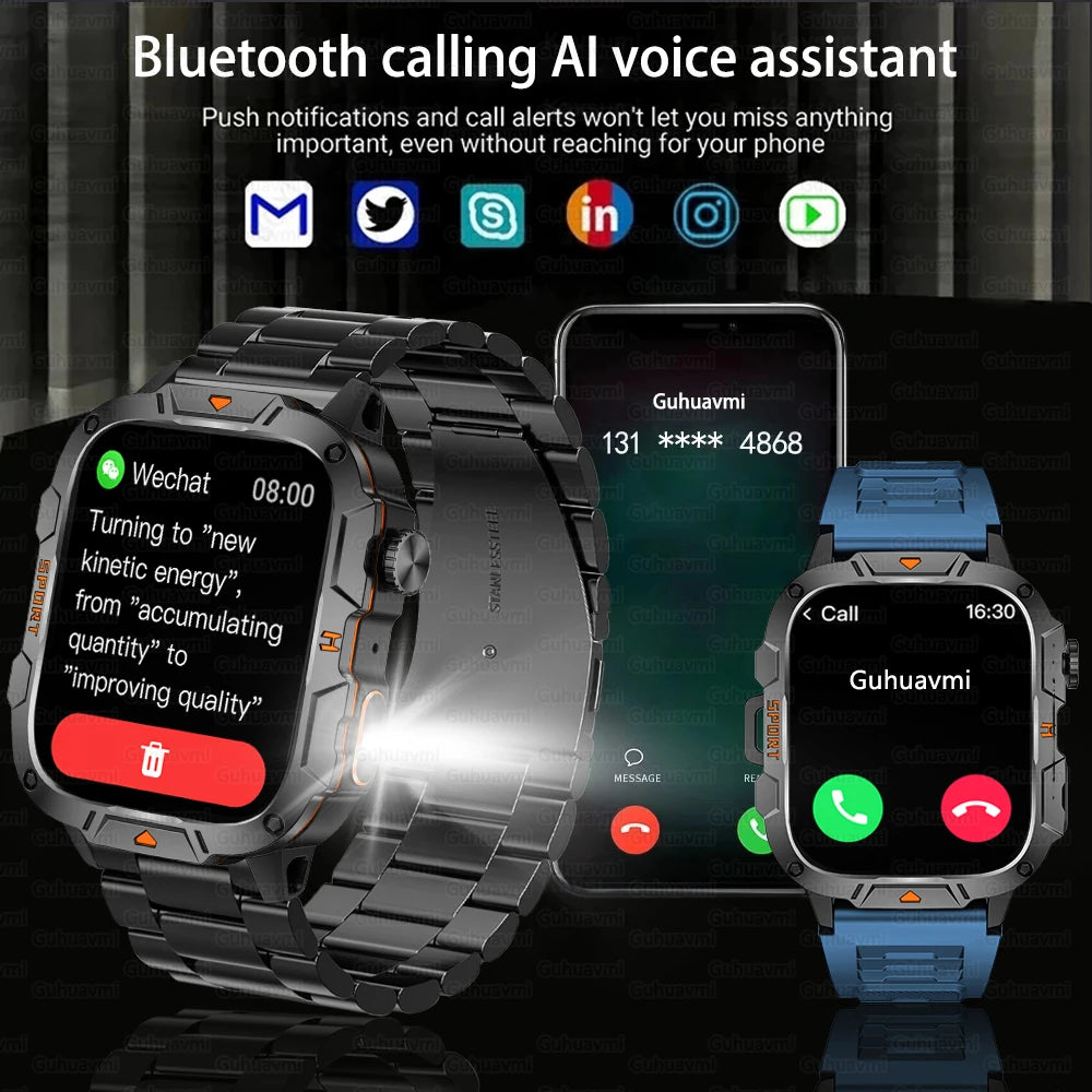 2025 For Xiaomi New Rugged Military GPS Smart Watch Men Bluetooth Call Health Monitoring AI Voice Sports Waterproof