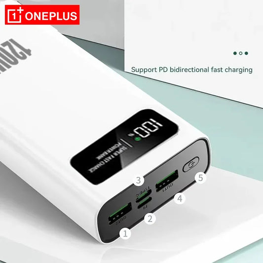 OnePlus 200000mAh LED Digital Display Super Fast Power Bank High Capacity 120W Charging Portable External For IPhone