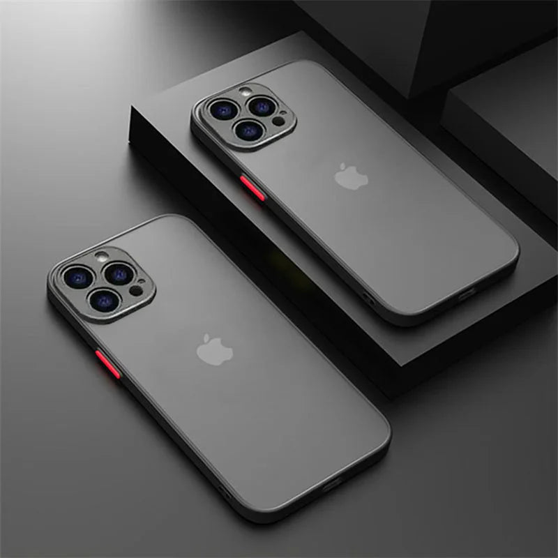 Shockproof Armor Phone Cases For iPhone 17 16 15 14 13 12 11 Pro Max 16e Plus 16e Air Case Luxury Silicone Bumper Matte