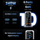 240W GaN Charger PD3.1 140W USB Type C 6 Ports PPS PD Desktop Fast for MacBook Laptops Tablet iPhone Samsung
